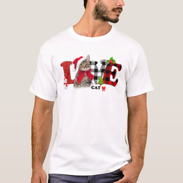 T-shirt Joyeux Noël Amour Chats Chats Chats Amoureux Noël (Devant)