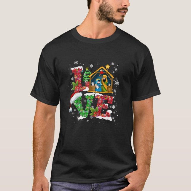 T-shirt Joyeux Noël Amour Nativité Laurie Furnell XMas (Devant)