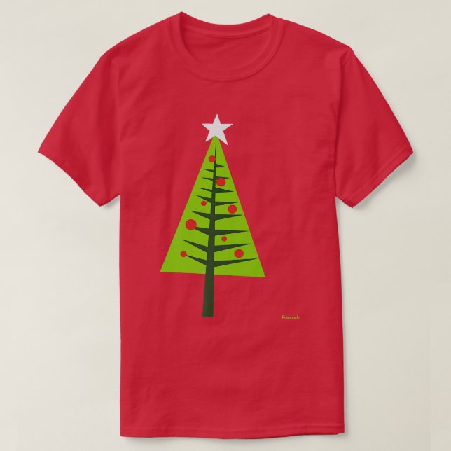 T-shirt Joyeux Noël Arbre (Design devant)