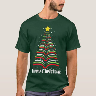 T-shirt Joyeux Noël Arbre Amour Lecture Livres Librairie