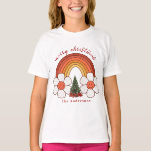 T-shirt Joyeux Noël arc-en-ciel Personnalisé