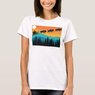 T-shirt Joyeux Noël au Bison Buffalo du Parc national Retr