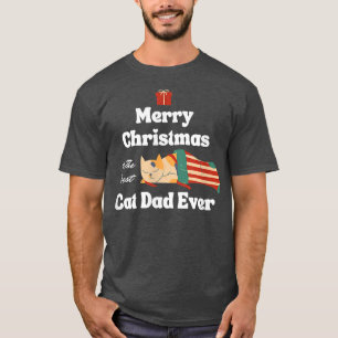 T-shirt Joyeux Noël Au Meilleur Père Chat Jamais