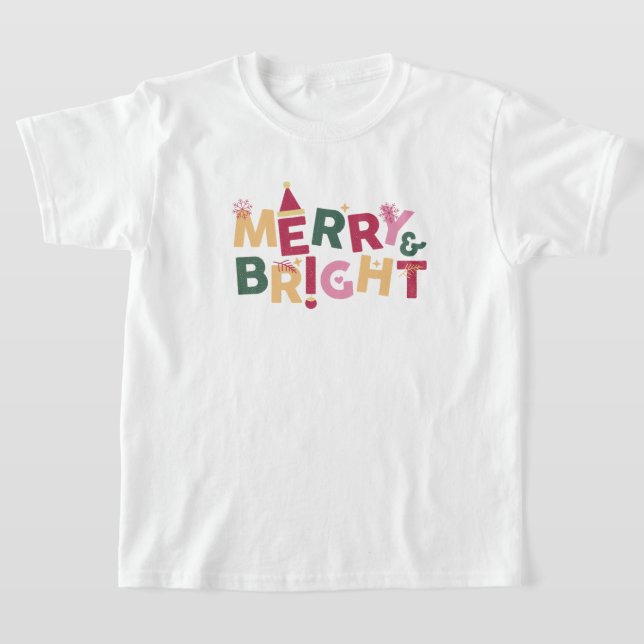 T-shirt Joyeux Noël blanc et bleu (Poser)