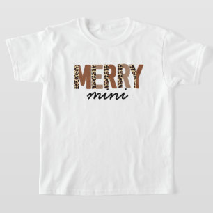 T-shirt "Joyeux Noël" Bloc de couleur moderne Leopard Boho