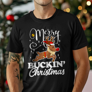 T-shirt Joyeux Noël Buckin' Rudolph Renne Funèbre
