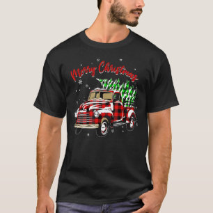 T-shirt Joyeux Noël Buffalo Camion Arbre Rouge Plaid Famil