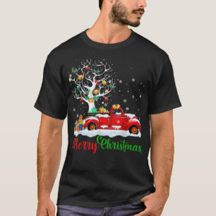 T-shirt Joyeux Noël Camion Rouge Noël Arbre de Noël Lumièr