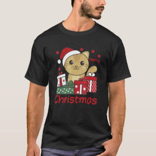 T-shirt Joyeux Noël chat Animaux d'hiver Chats Noël