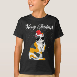 T-shirt Joyeux Noël Chat Doigt Moyen Rude Xmas Vilain C