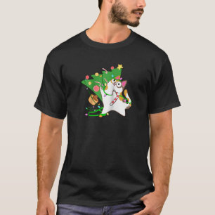 T-shirt Joyeux Noël Chat Funny Kitten Xmas Lumières Arbre