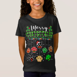 T-Shirt Joyeux Noël Chien Buffalo Plaid Vert Vilain Noël
