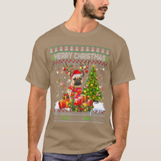T-shirt Joyeux Noël Chien de taule Père Noël Xmas Lights U