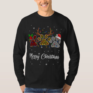 T-shirt Joyeux Noël Chien Paw Costume Amoureux des chiens