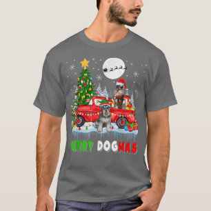 T-shirt Joyeux Noël Chien Père Noël Elf Schnauzers sur la