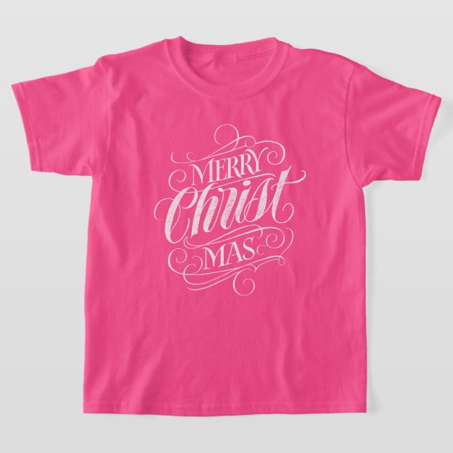T-shirt Joyeux Noël chrétien Calligraphie religieuse (Poser)