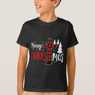 T-shirt Joyeux Noël Chrétiens Buffalo Plaid