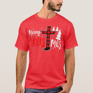 T-shirt Joyeux Noël Chrétiens Buffalo Plaid