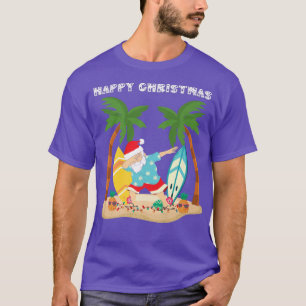 T-shirt Joyeux Noël Dabbing Père Noël Surf Board sur Tropi