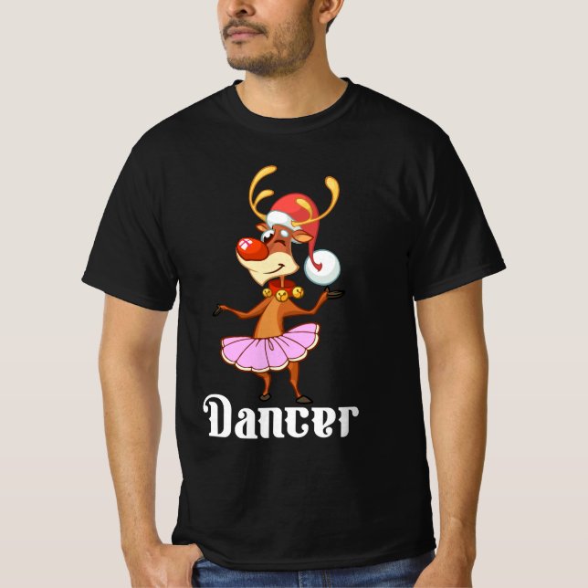 T-shirt Joyeux Noël Danser Reindeer Jote Deer Dancer (Devant)