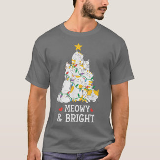 T-shirt Joyeux Noël de la marionnette et chatte brillant N