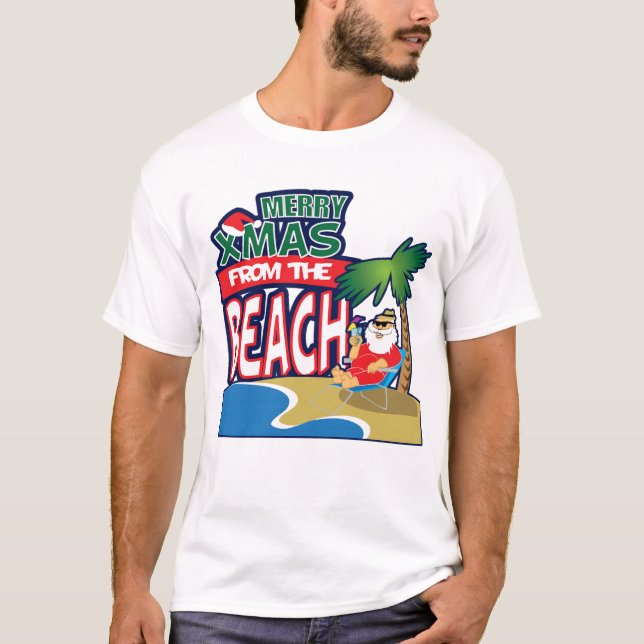 T-shirt JOYEUX Noël de la pièce en t de PLAGE (Devant)