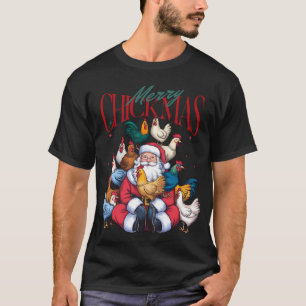 T-shirt Joyeux Noël de poulets amusant