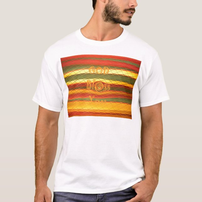 T-shirt Joyeux Noël Dieu Béni Vous Couleurs Design (Devant)