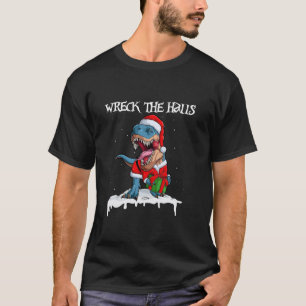 T-shirt Joyeux Noël Dinosaur Tyrannosauru Pun Wreck th
