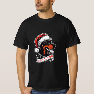 T-shirt Joyeux Noël - Dobermann Santa Hat Funny Chien