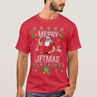 T-shirt Joyeux Noël Drôle Gymnase de Noël Levant Père Noël