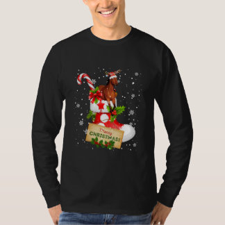 T-shirt Joyeux Noël Drôle Père Noël Reindeer Cheval Dans