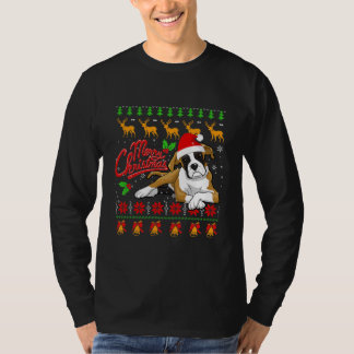 T-shirt Joyeux Noël Éclairage Boxer Moche Noël