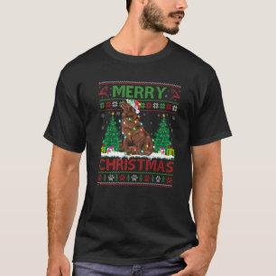 T-shirt Joyeux Noël Éclairage Laide Terre-Neuve Noël