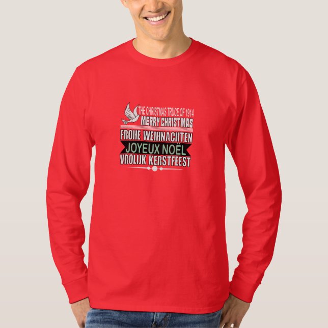 T-shirt Joyeux Noël en allemand, français, et Néerlandais (Devant)