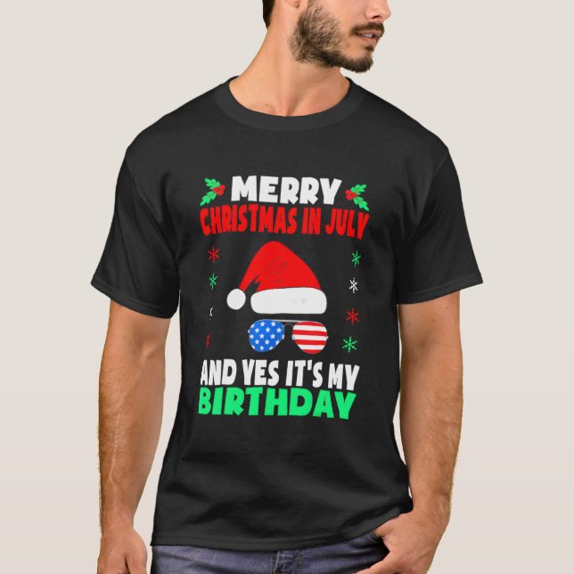 T-shirt Joyeux Noël En Juillet Anniversaire Fête Née - Spe (Devant)