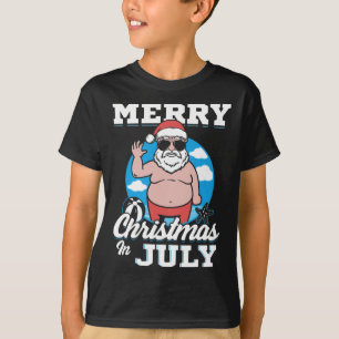 T-shirt Joyeux Noël en juillet drôle de Père Noël