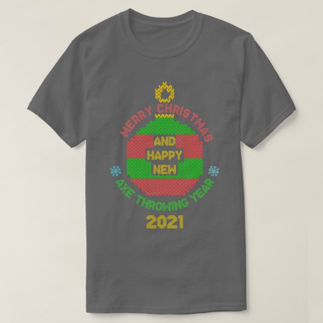 T-shirt Joyeux Noël et heureux lancer de hache année 2021 (Design devant)