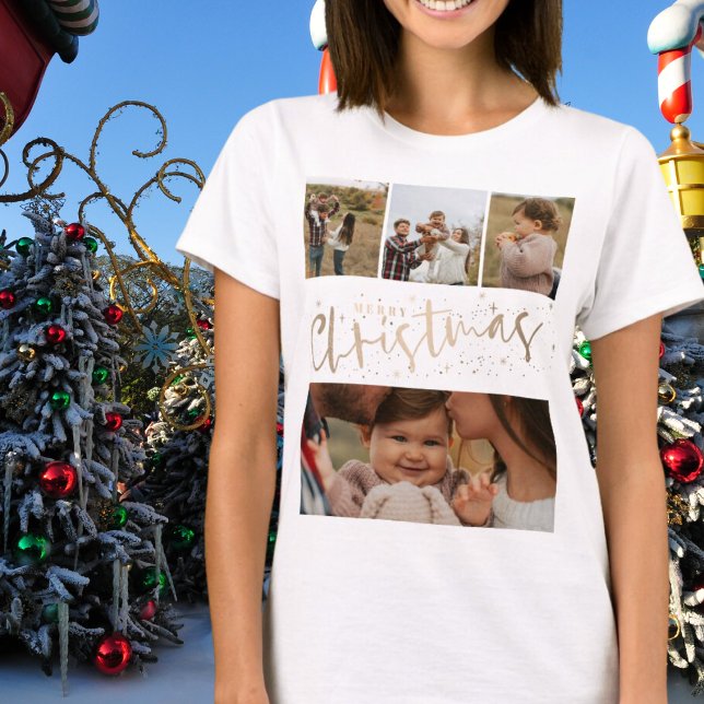T-shirt Joyeux Noël Faux Gold 4 Photo Noël (Créateur téléchargé)
