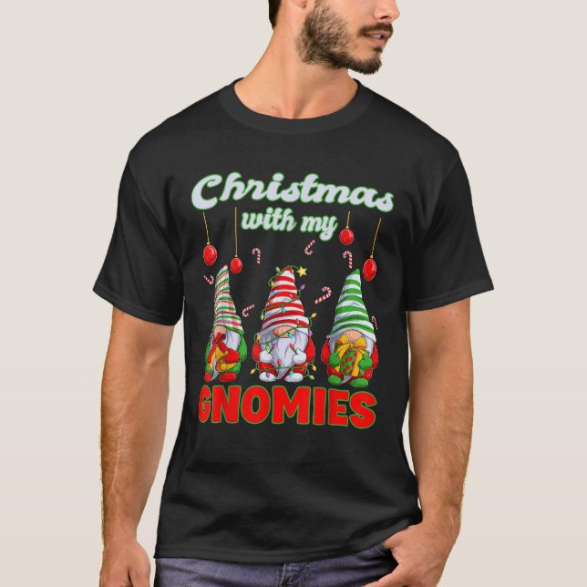 T-shirt Joyeux Noël Gnome avec mes Gnomes (Devant)