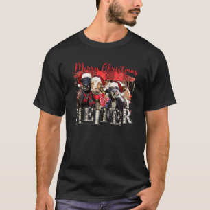 T-shirt Joyeux Noël Heifer Funny Père Noël Vache Buffalo P