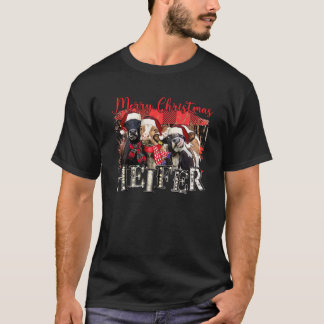 T-shirt Joyeux Noël Heifer Funny Père Noël Vache Buffalo P
