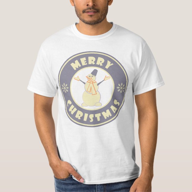 T-shirt Joyeux Noël heureux bonhomme de neige célèbre styl (Devant)