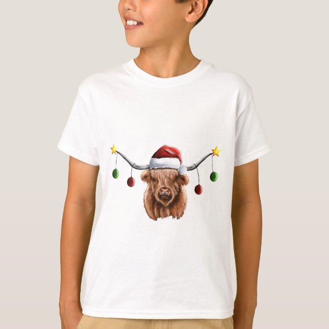 T-shirt Joyeux Noël Hielan Coo (Devant)