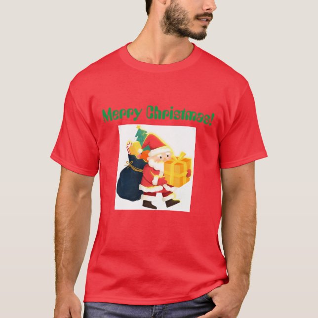 T-shirt Joyeux Noël Imprimé Souhait élégant Cool élégant (Devant)