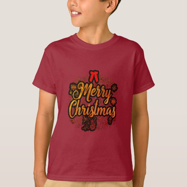 T-shirt "Joyeux Noël : Jolly Père Noël & Festive Bow Desig (Devant)