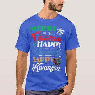 T-shirt Joyeux Noël Joyeux Hanoukka Joyeux Kwanzaa