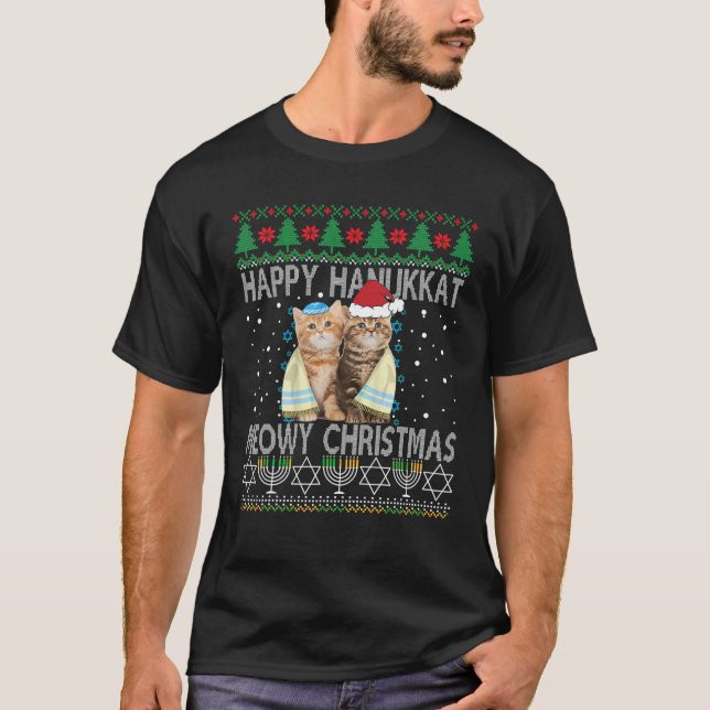 T-shirt Joyeux Noël Joyeux Hanoukka Juif Noël Ca (Devant)