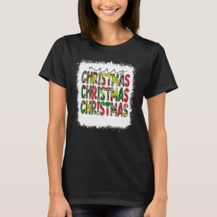 T-shirt Joyeux Noël Joyeux Joyeux Noël Pile Léopard Noël