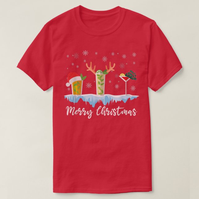 T-shirt Joyeux Noël Joyeux Noël Bartender Boire Mier Barte (Design devant)